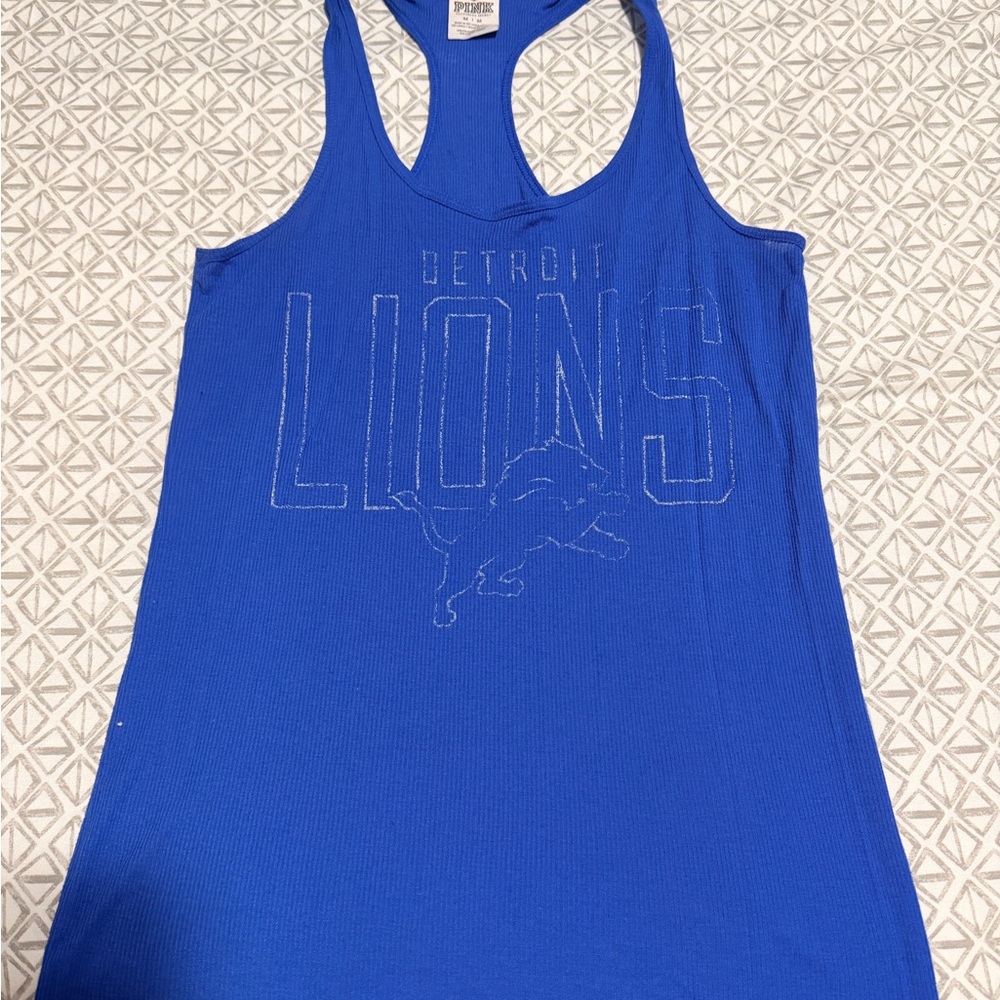 VS PINK Detroit Lions Blue Tank Top